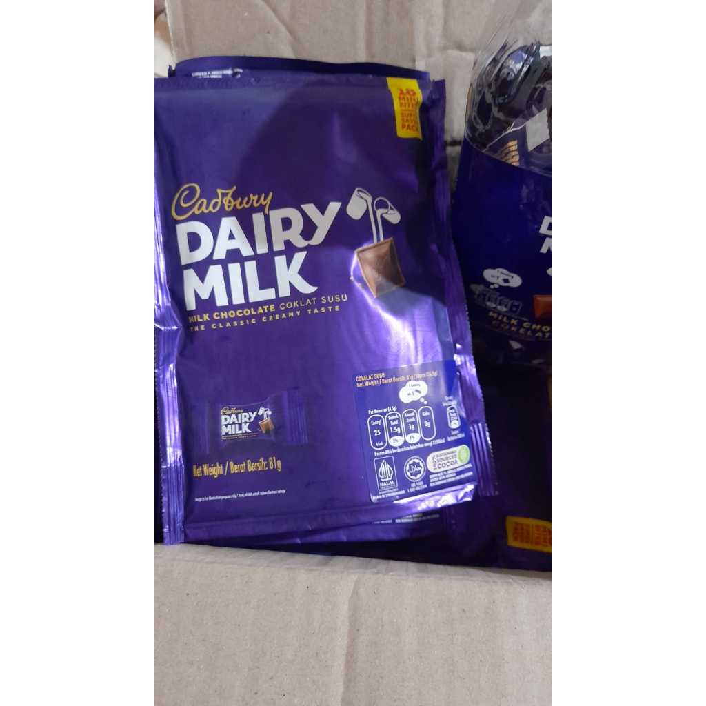 

cadbury mini dairy milk eceran pack toples