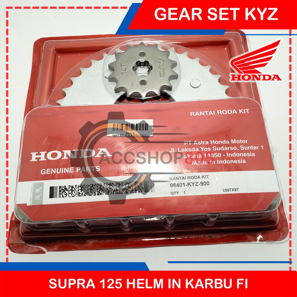 GEAR SET KYZ PAKET HONDA SUPRA 125 HELM IN KARBU FI INJEKSI KUALITAS ORI ASLI