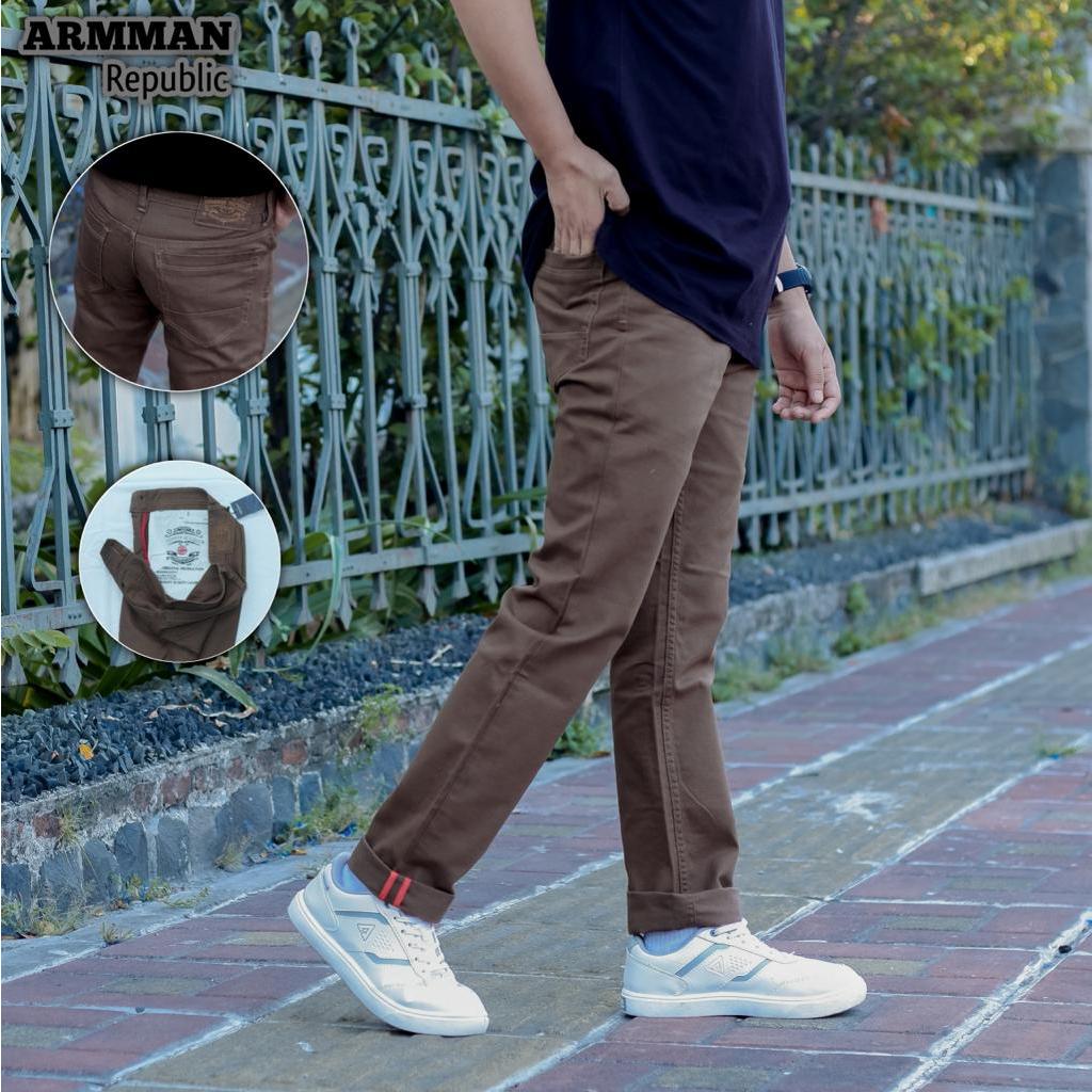 Celana Panjang Pria Chinos Premium Original 100% bahan twill cardinal arman republic Jumbo 27 Sampai