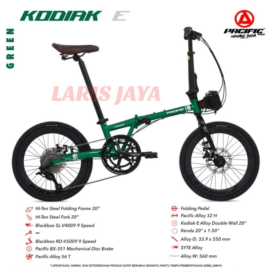 [ BONUS BELL ] LIPAT PACIFIC KODIAK E 9 SPEED SEPEDA LIPAT 20 INCH PACIFIC KODIAK 9SP
