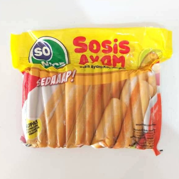 

DLZD3818 STOK SIAP COD SOSIS AYAM SO NICE SEDAP 1GR CHICKEN SAUSAGE HALAL