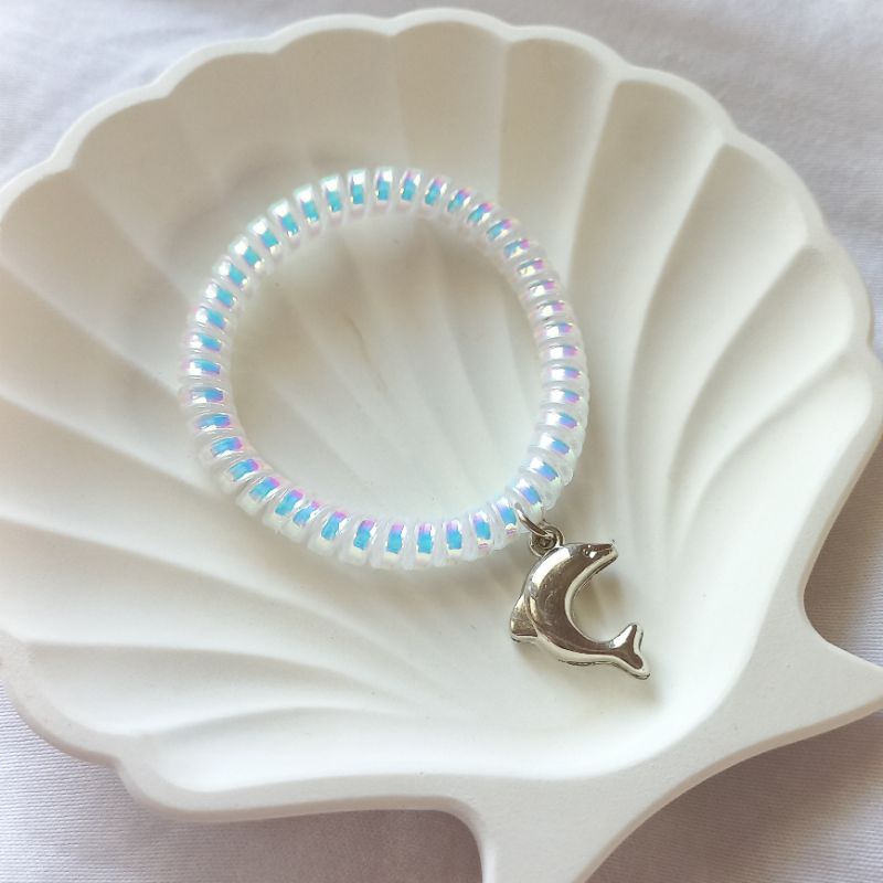 Gelang Karet Korea Manik Aesthetic KPOP Dolphin  / Beads Korean Bracelet Charm