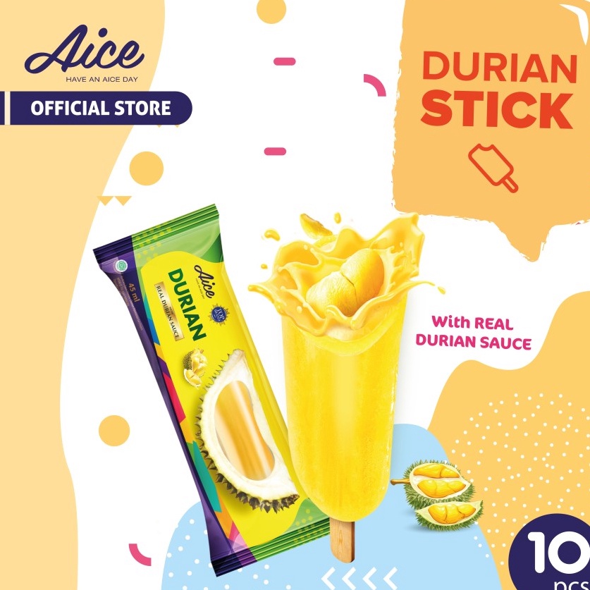 

KMFJ6421 D2289 Aice Ice Cream Durian Stick isi 1 pcs eskrim