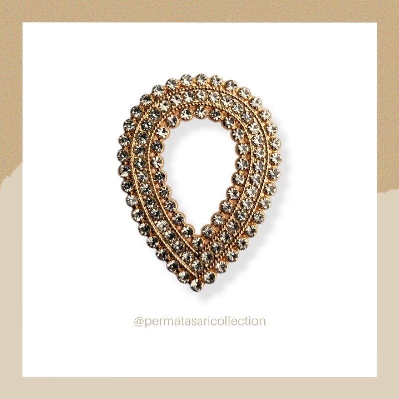 Bros Ring Cincin Import Korea Tear Tears Drop Mewah Besar Aksesoris Jilbab Hijab Kerudung Scarf Buck