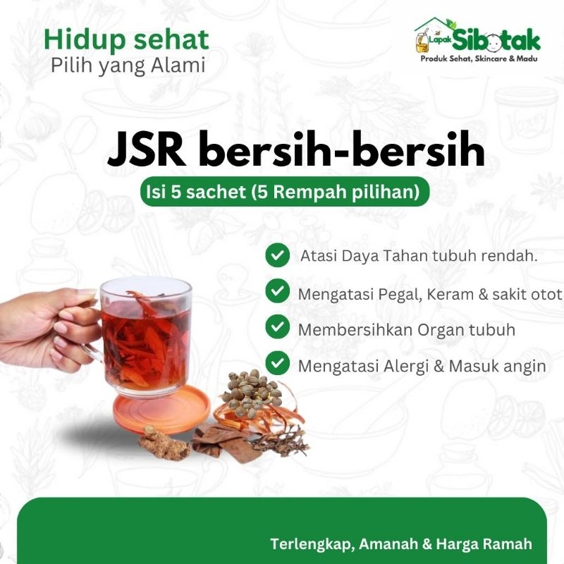 

JSR bersih bersih Tubuh 5 rempah pilihan isi 5 sachet