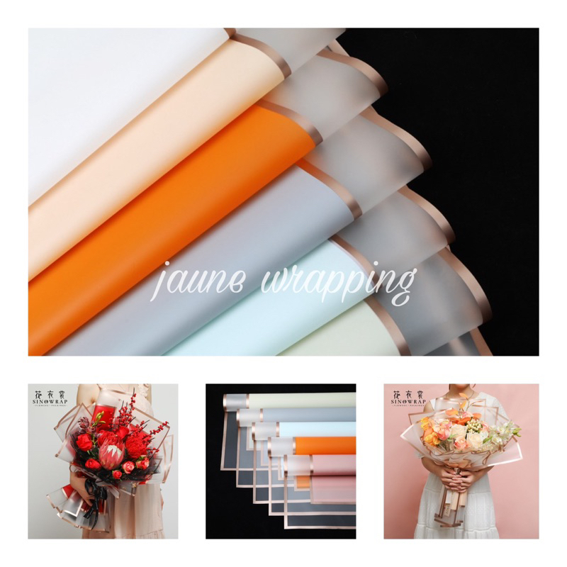 

[1PAK/20LEMBAR] JBZ Kertas Buket Bunga 2 List Gold / Flower Wrapping Paper Cellophane