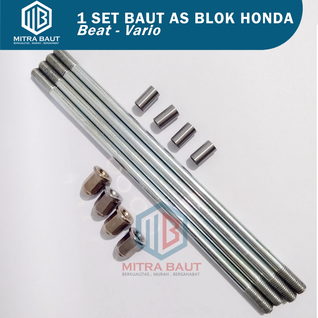 1 Set Baut Tusuk Sate Beat /Baut Ancer Beat/Vario 110/Baut As Blok Honda Beat