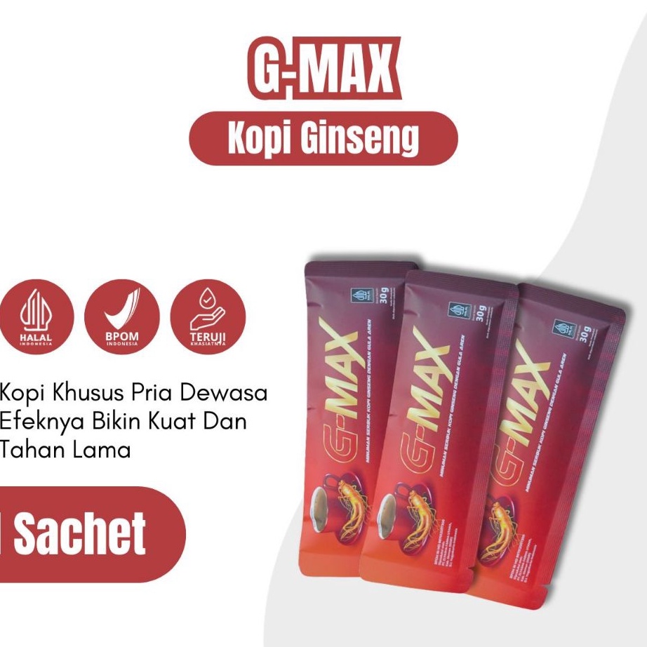 

CJXL134 MEGA SALE GMAX Kopi Ginseng Stamina Pria Dewasa Kuat Tahan Lama 1 Sachet 3 Gram