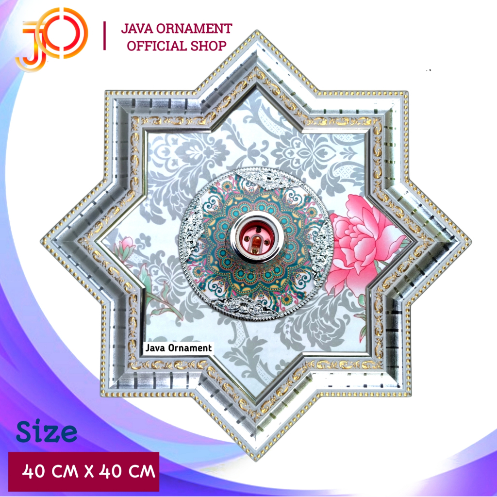 Ornamen Pvc Lampu plafon minimalis ukuran 40x40 bahan figura premium