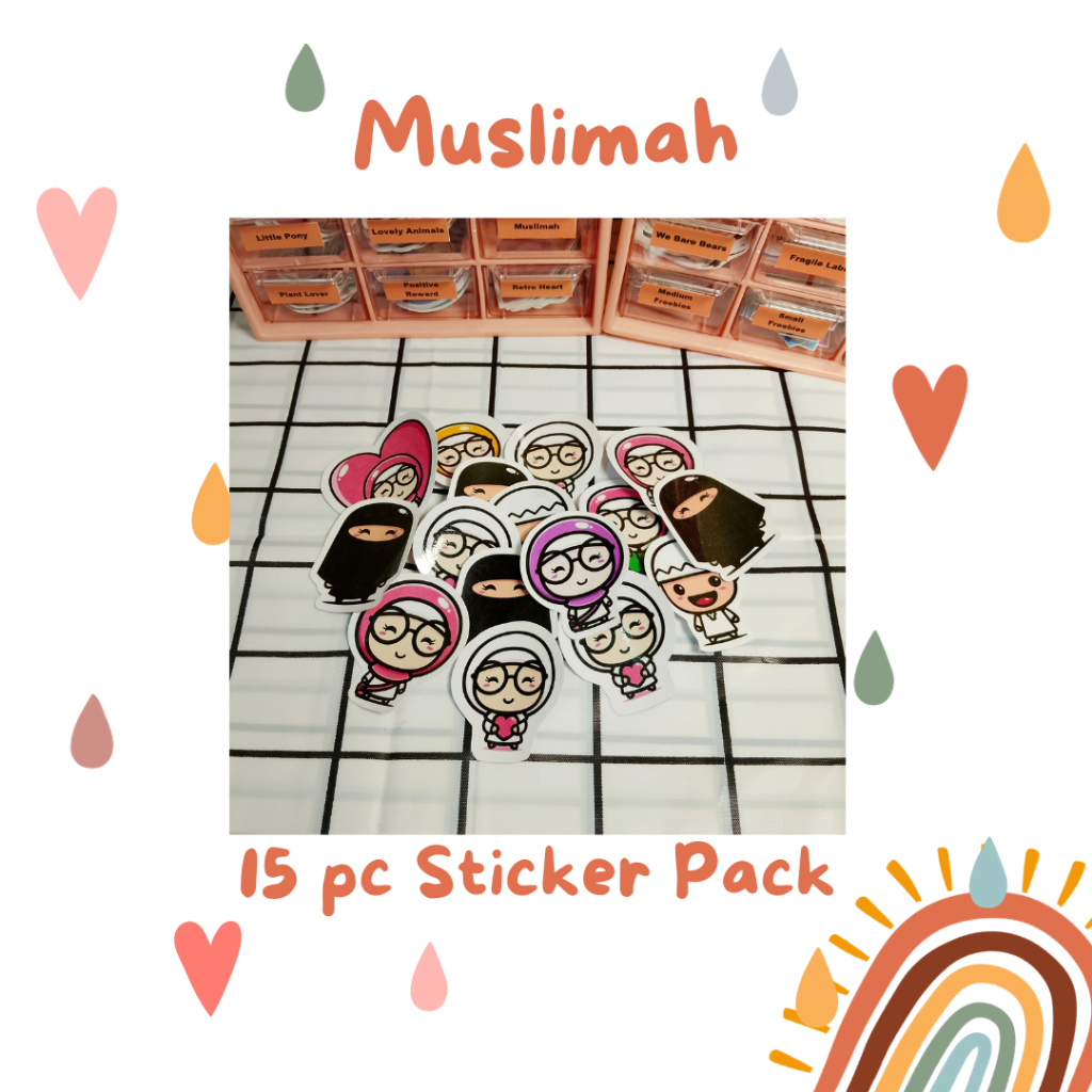 

SPS022 - [15Pcs] Muslimah Sticker Aesthetic Waterproof 5cm Premium Untuk Jurnal Planner Notebook