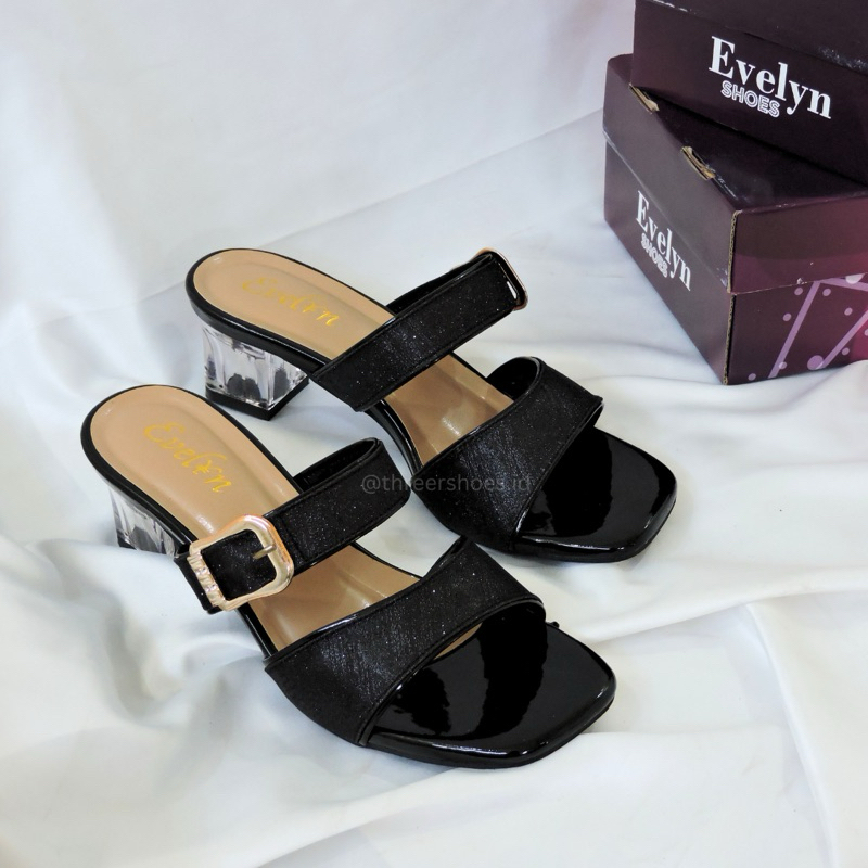 Sandal Korea Wanita EVELYN LV-45 Black Original 100%