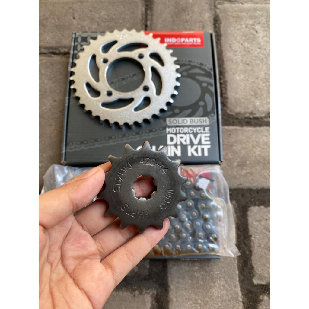 GIR SET SHOGUN 110 INDOPART|| GEAR GIR SET + RANTAI SHOGUN 110 INDOPART ORI GIR SET SHOGUN 110 INDOP