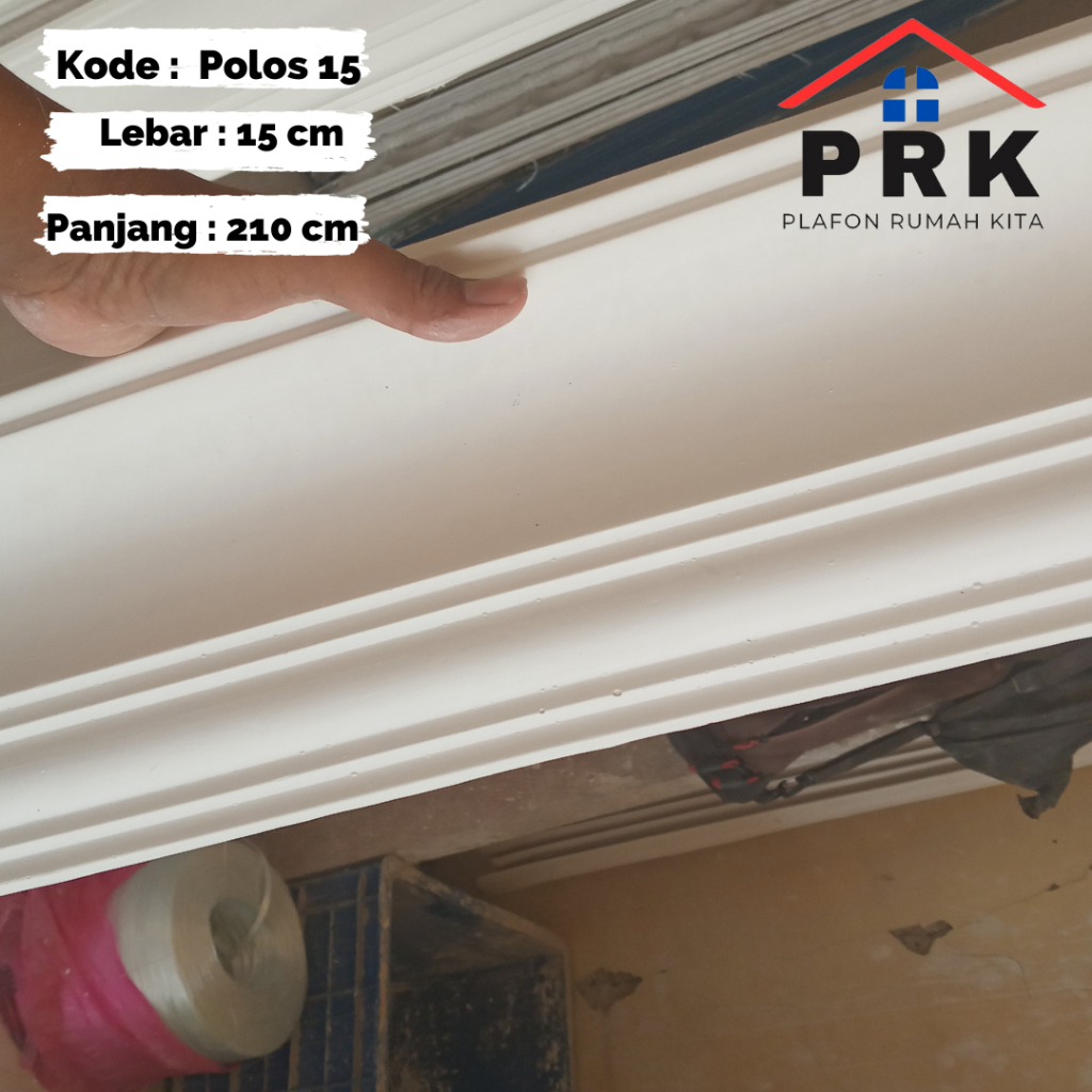 Lis List Gypsum Gipsum Motif (MINIMALIS) Polos kiki lebar 15cm Plafon ornament dekoratif untuk Inter
