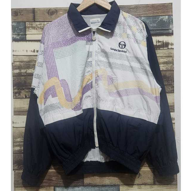 Sergio Tacchini Colorblock Windbreaker Vintage Jacket ( Size M )