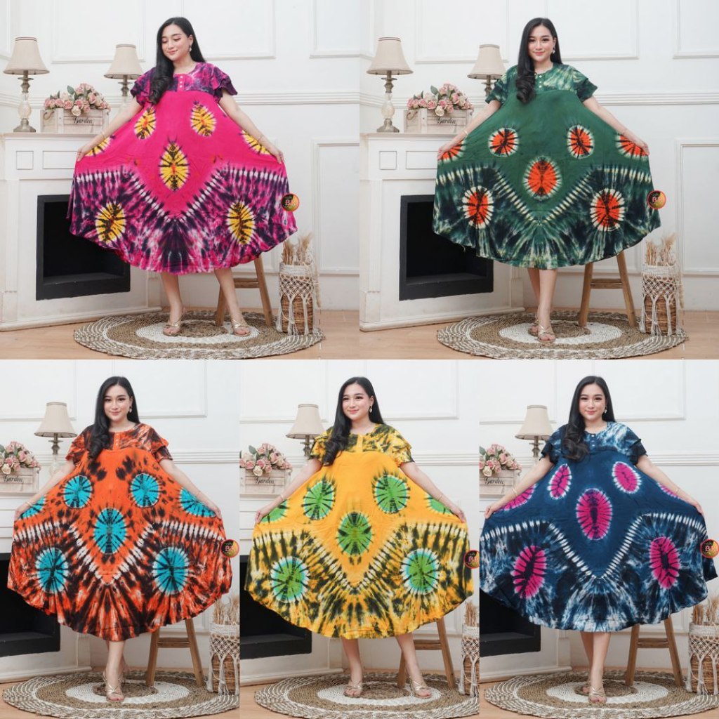 DASTER PAYUNG JUMBO DASTER KLOK TIE DYE BATIK KENCANA UNGU