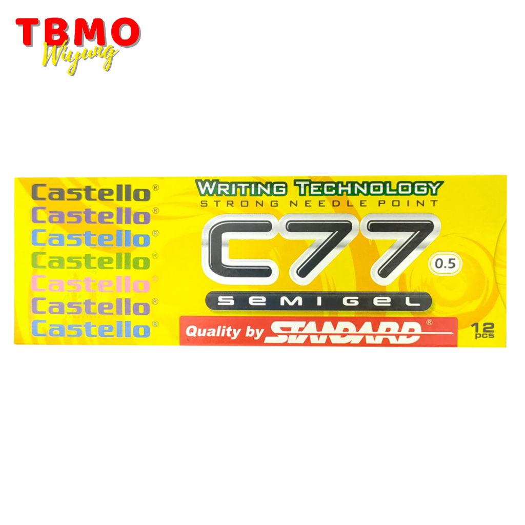 

( 1 Pack ) TBMO Bolpen / Pulpen Castello C77 0.5mm Standard Per Pack Isi 12 Pcs
