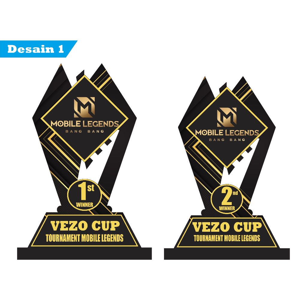 Trophy/Piala/Plakat/Mobile Legends/Bahan Akrilik 3mm dan 5mm /Free Design Suka Suka/Bisa Customs/Tro