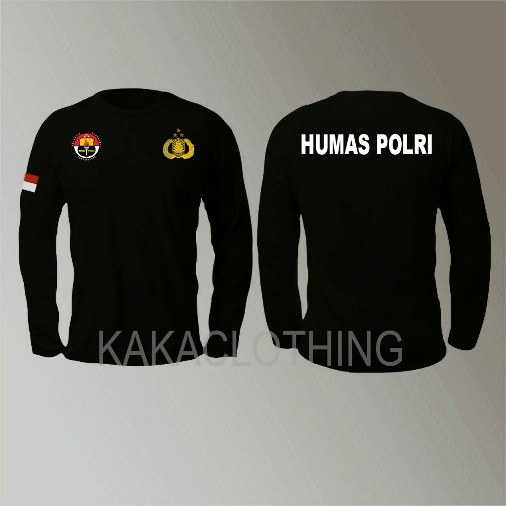 KAOS LENGAN PANJANG INTANSI POLISI HUMAS POLRI WARNA HITAM