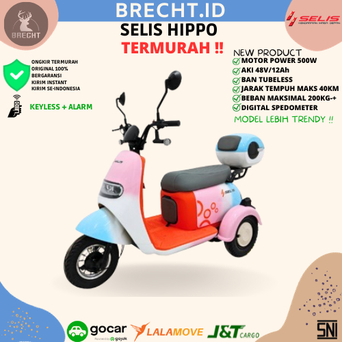 Sepeda Motor Listrik Roda Tiga Selis Hippo 500 Watt