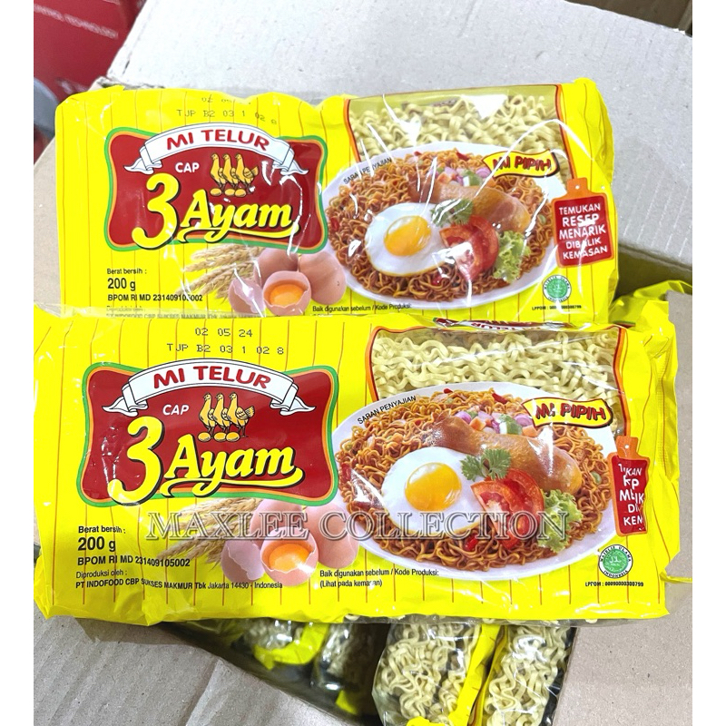 

MIE TELUR CAP 3 AYAM 200grm / MIE TELOR / MIE TELUR 3 AYAM