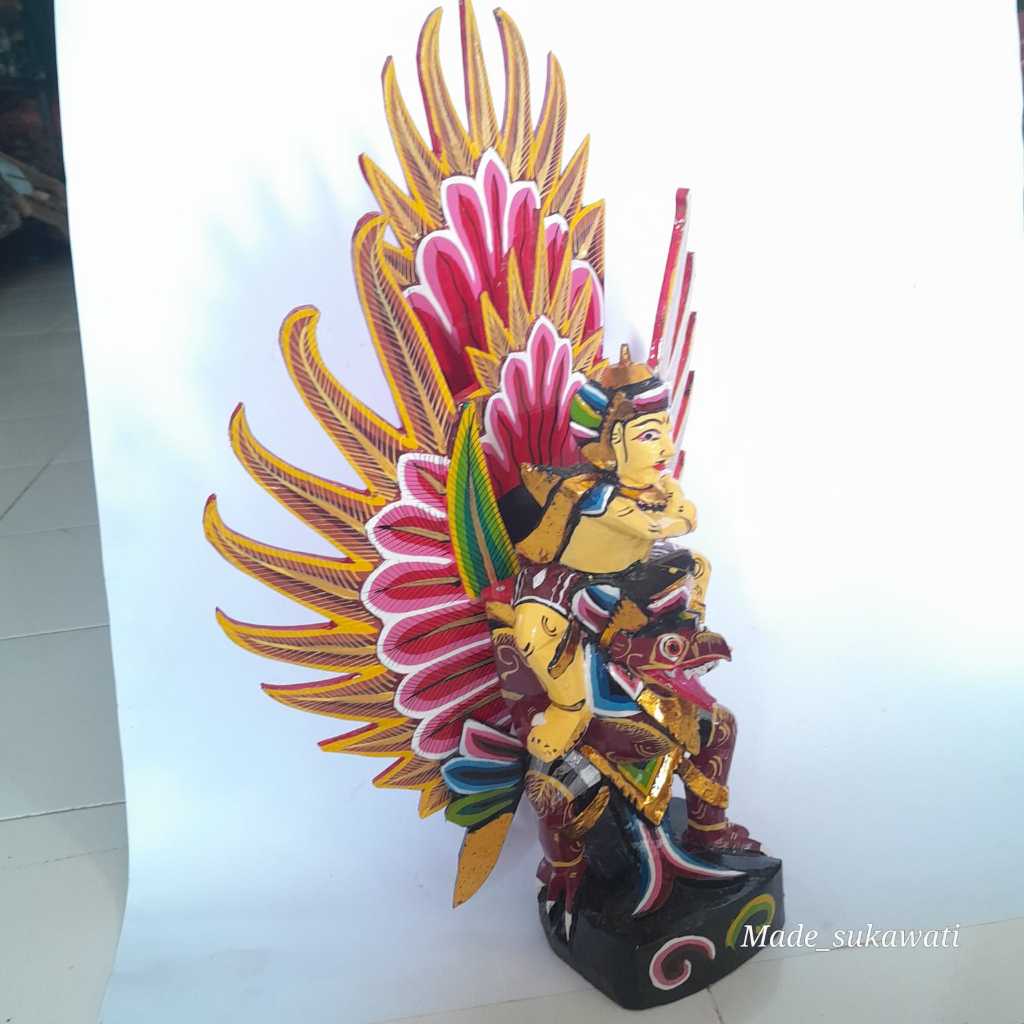 Patung Kayu GWK Garuda Wisnu kencana WARNA 45cm kerajinan ukiran handmade