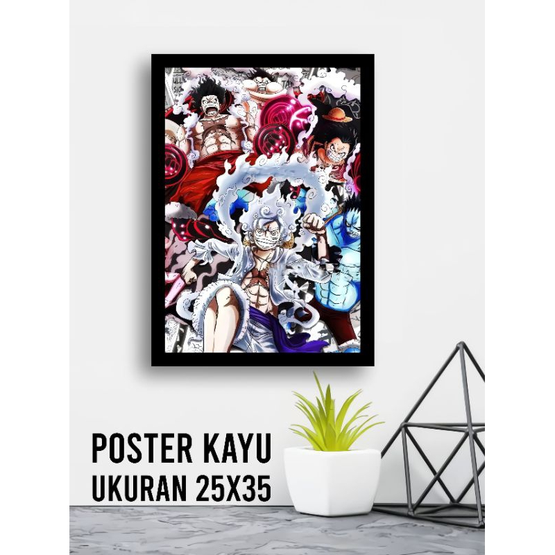 Poster Kayu Anime One Piece Wall decor