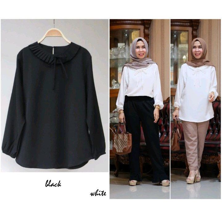 LALA Blouse wanita size M L XL XXL 3XL -Baju atasan wanita blouse formal putih