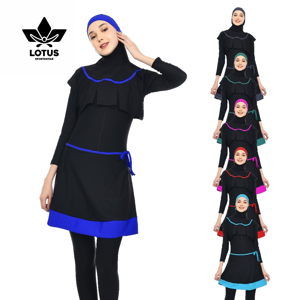 Baju Renang Hijab Muslimah Dewasa + Cup Bra