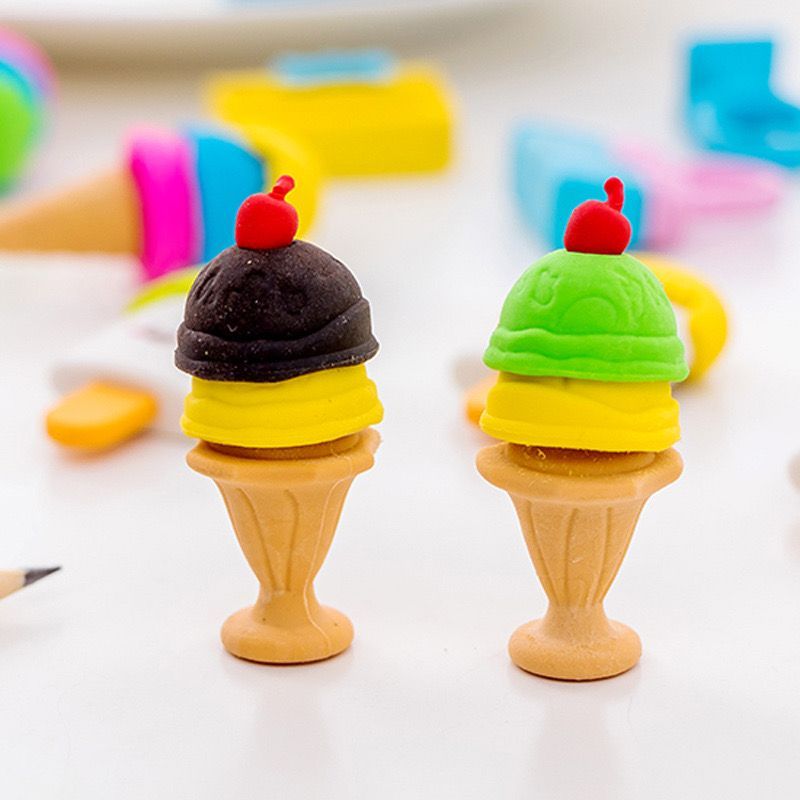 

batamall - Penghapus Pensil Model Ice Cream Cone #ST093 / Eraser Pencil Ice Cream K201 / Penghapus Unik Bentuk Es Krim