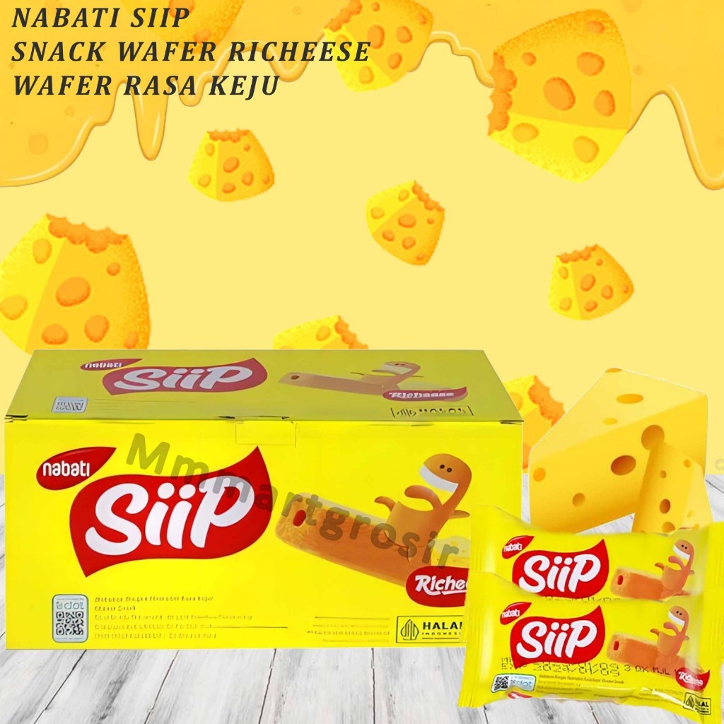 

Nabati Siip / Snack Wafer Richeese / Wafer Rasa Keju / Isi 20pcs x 4gr