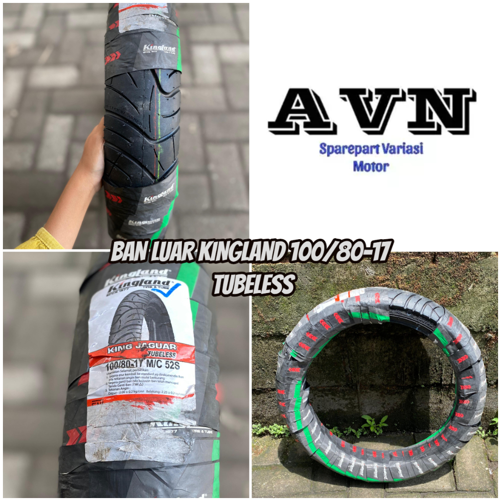 BAN LUAR KINGLAND 100/80-17 TUBELESS || BAN LUAR MOTOR RING 17 KINGLAND 100/80-17 TUBELESS