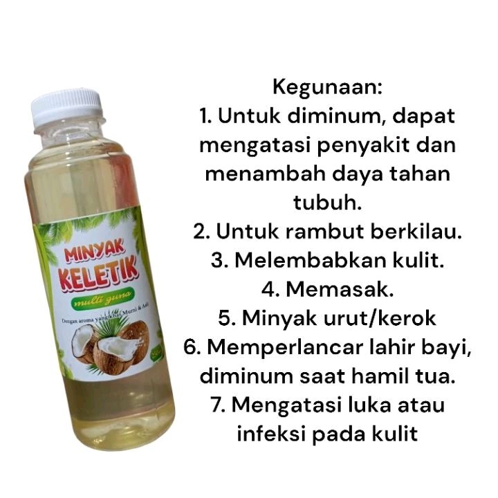 

minyak kelapa - minyak kletik - Nasywah botol 500ml