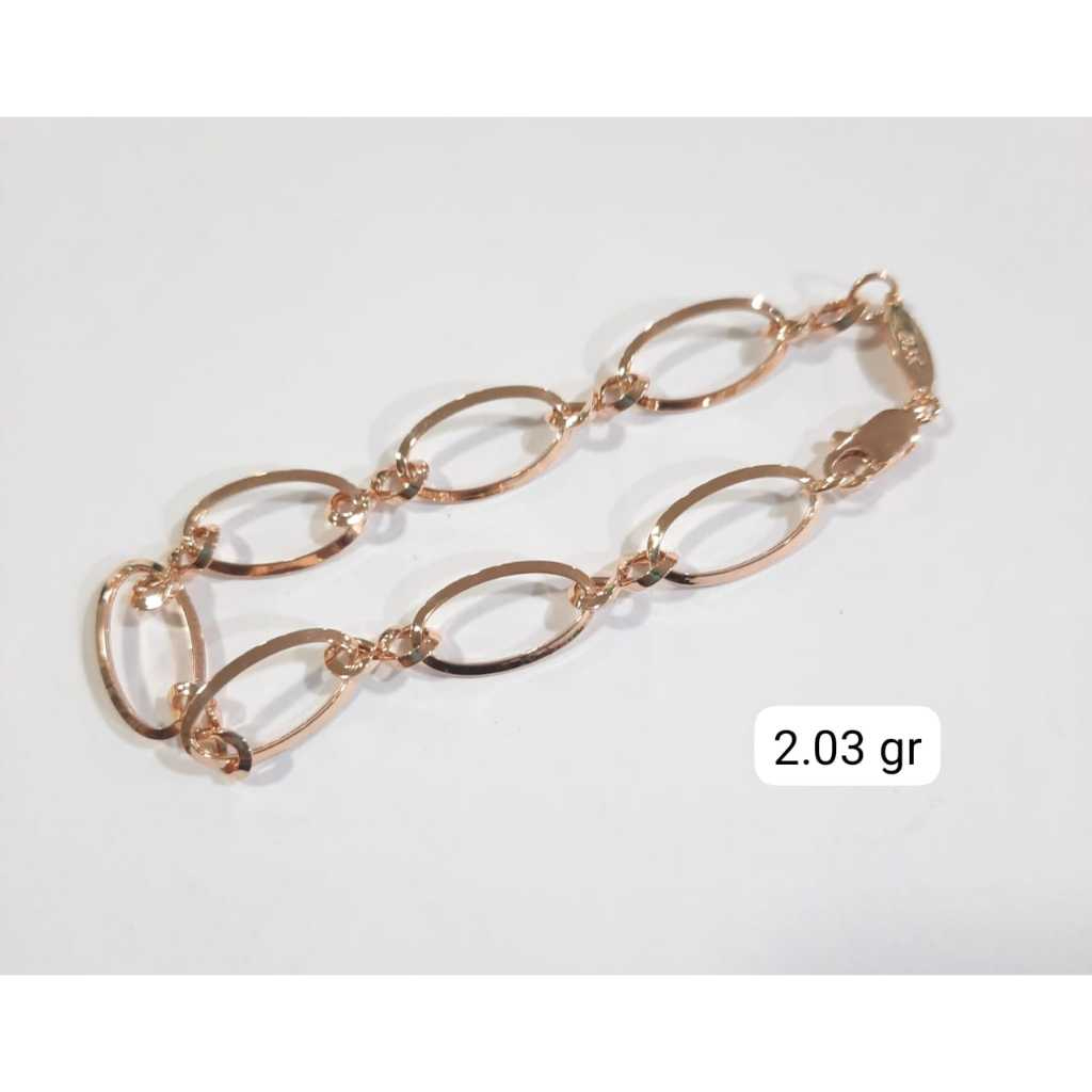 LMV Gelang Rantai Emas Rose Gold 375 8k