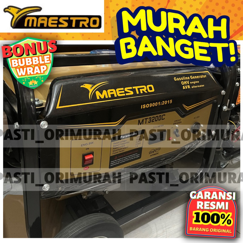 genset gasoline generator maestro MT3200C mt 3200 c genset bensin 2500w 2500 watt mesin pembangkit l