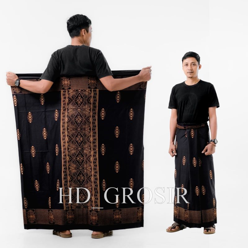 Sarung Santri//Sarung Batik Pekalongan//Sarung Goyor//Sarung Hitam Halus Lembut