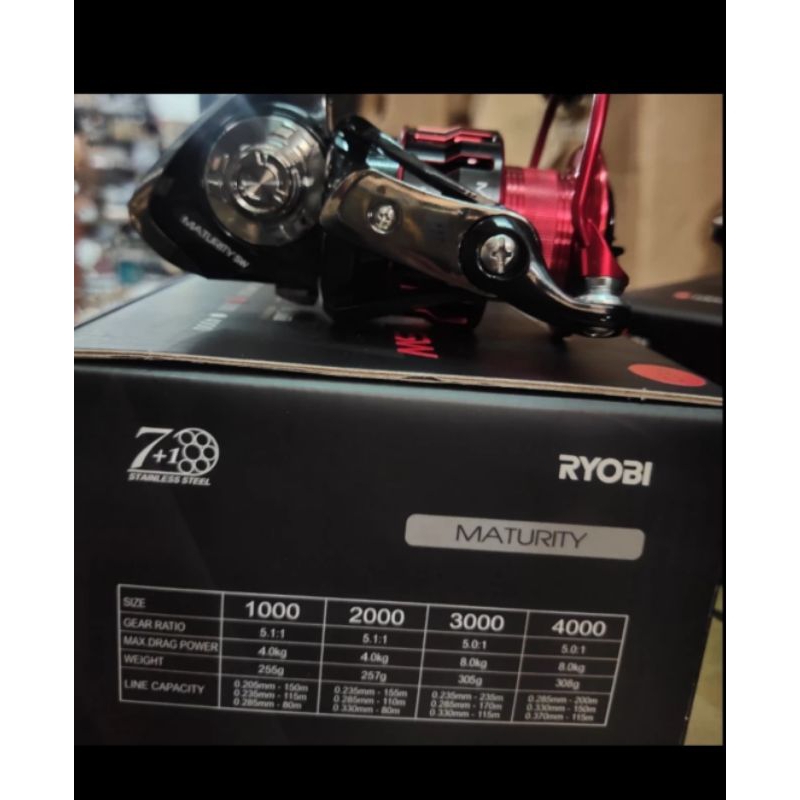 reel ryobi maturity 1000 2000 3000 4000 type sw red merah power handel