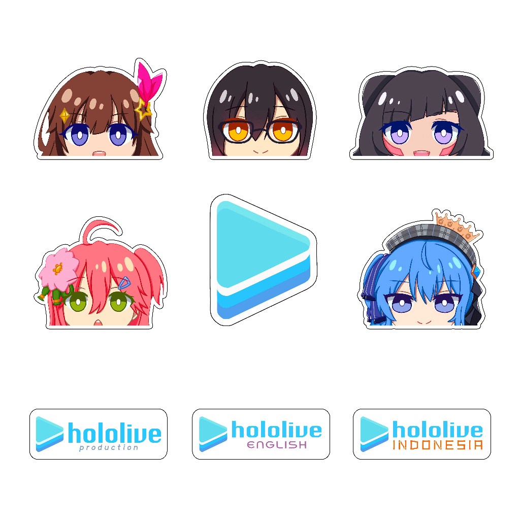 

Sticker vinyl anime vtuber HOLOLIVE JAPAN GEN 0 PEEKER SET - material Vinyl