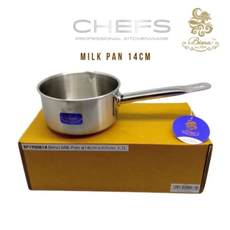 Milk Pan 14 x 7 cm bima stainless SUS 304 /panci stainless
