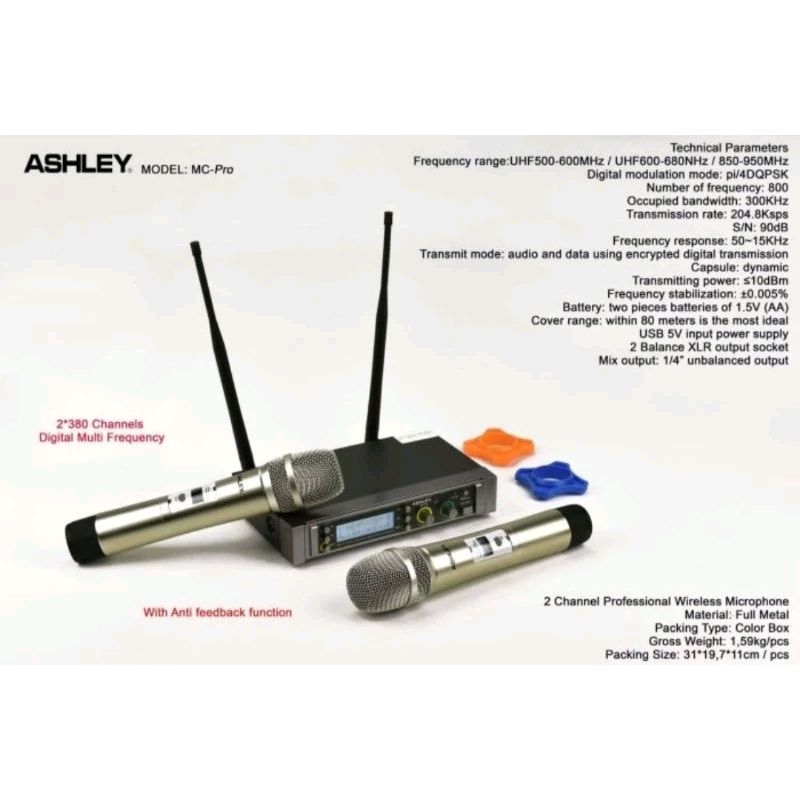 MIC ASHLEY MC-PRO SERIES 2 HANDHELD ORIGINAL MICROPHONE WIRELESS