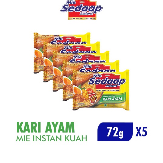 

77 Sedaap Mie Instan Kari Ayam Bag 72 gr x5