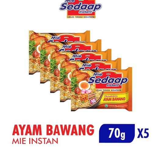 

55 COD Sedaap Mie Instan Ayam Bawang Bag 7 gr x5