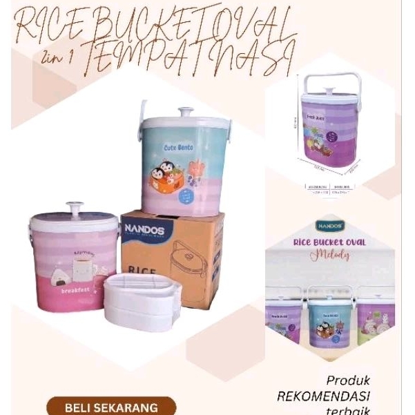 TEMPAT NASI 2 IN 1 RICE BUCKET OVAL T3212 TERMOS NASI  2in 1 OVAL 12 LITER