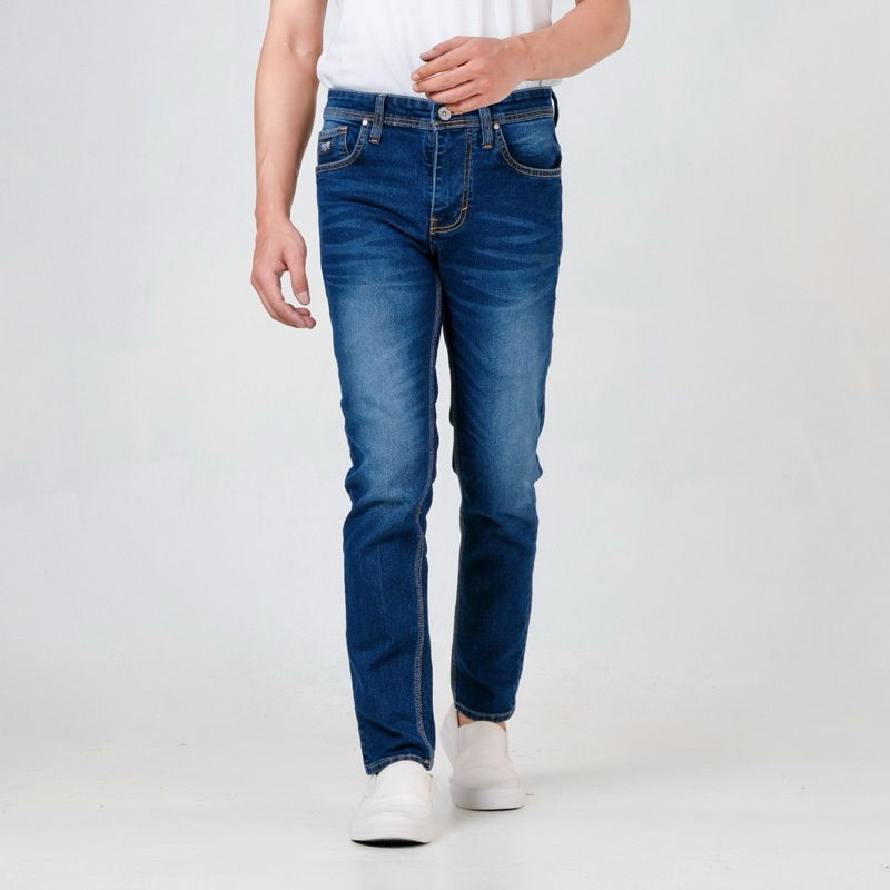RoosterDenim - Simpel Celana Jeans Panjang BlueWashed Denim Selvedge