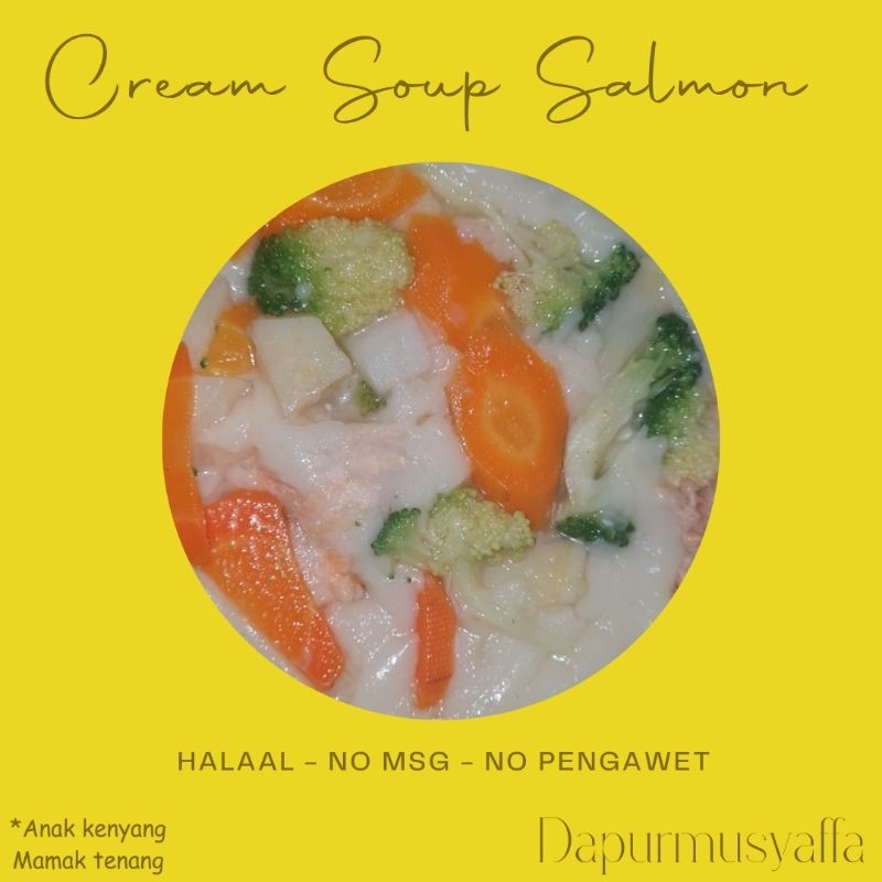 

cream soup salmon +sayuran