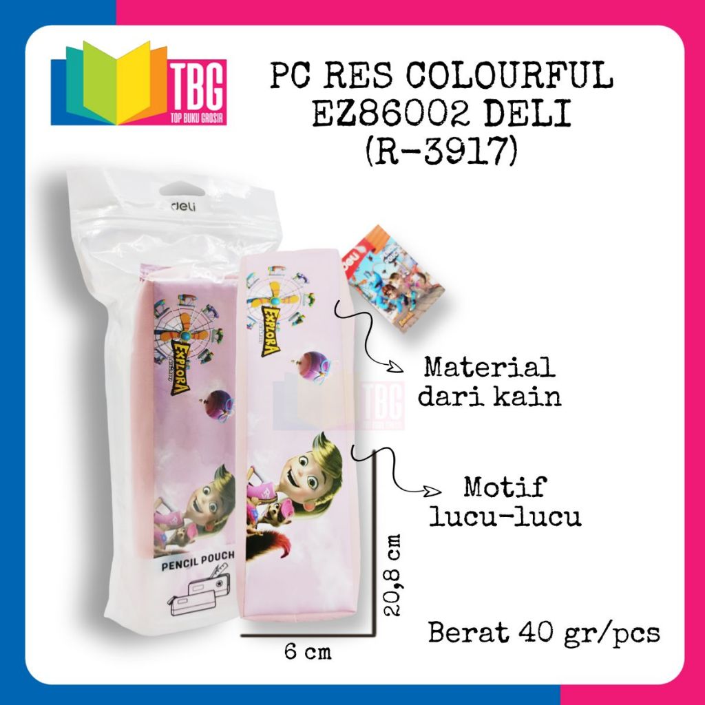 

1 PCS PC RES COLOURFUL EZ86002 DELI / TEMPAT PENSIL / PENSIL CASE (R-3917)