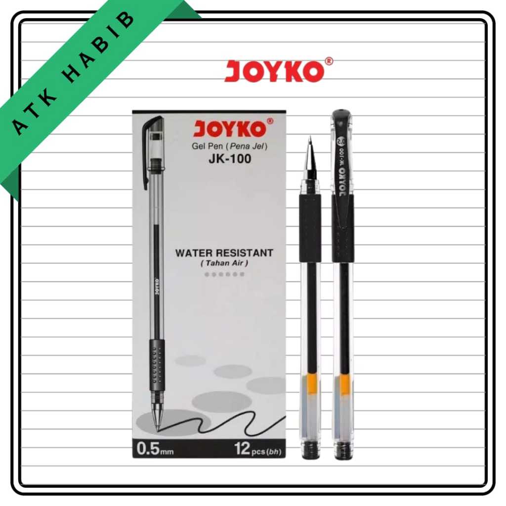 

(ecer) Gel Pen Pulpen Pena Joyko JK-100 0.5 mm