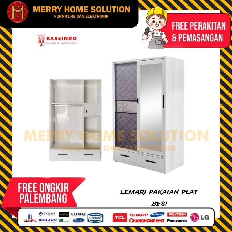lemari pakaian plat besi karsindo lemari sliding besi lemari anti rayap furniture palembang