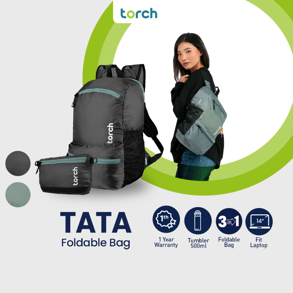 TORCH Tata Foldable Backpack Laptop 3 in 1 Tas Outdoor Slingbag Clutch