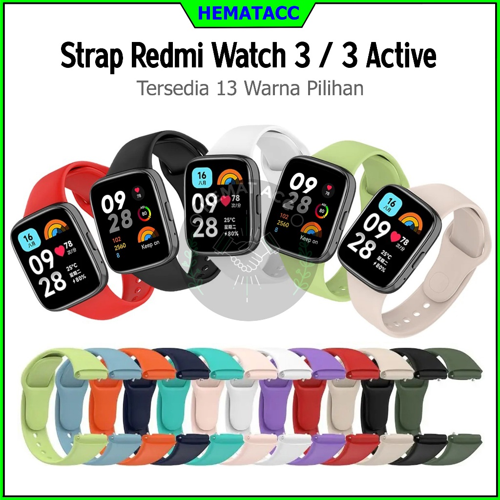 Strap Redmi Watch 3 / Redmi Watch 3 Active Polos Tali Jam Xiaomi Redmi Watch 3 Active Silicone