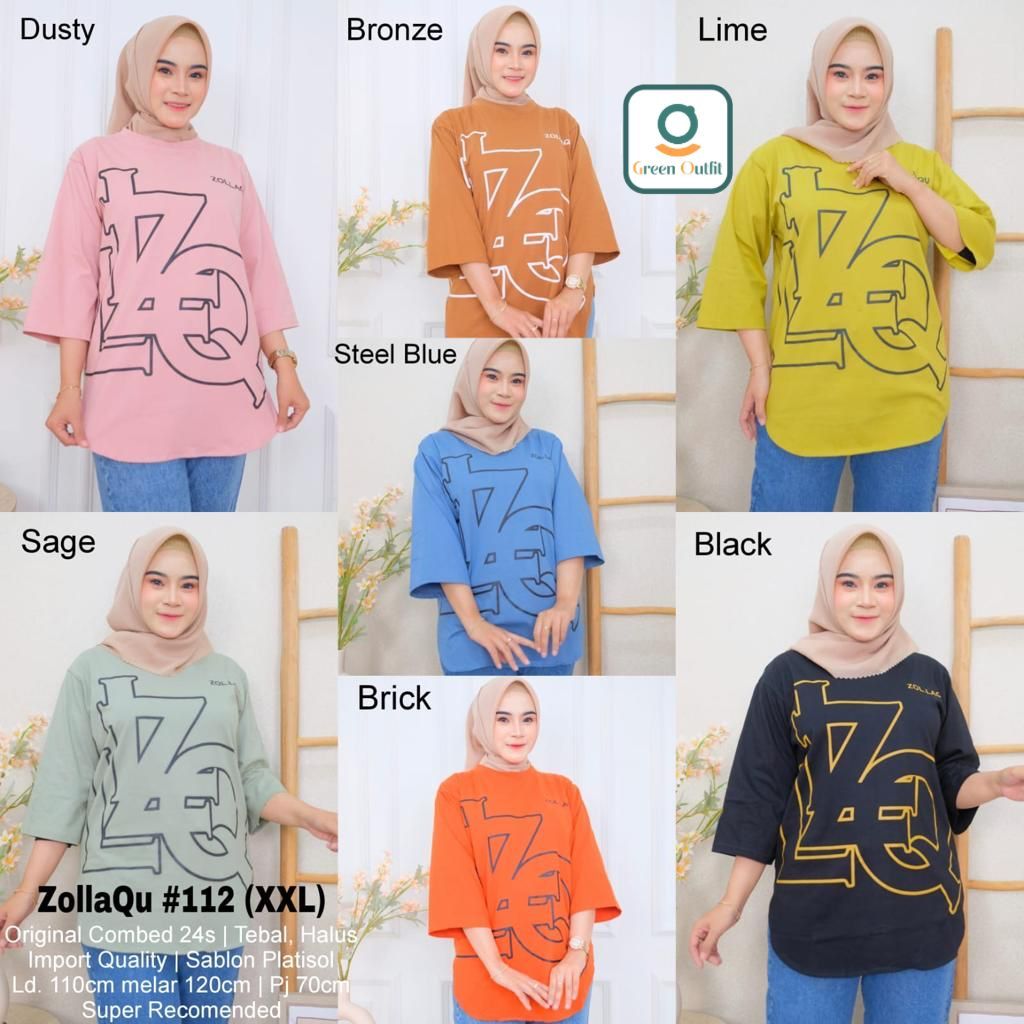 zolaqu#112 kaos jumbo ld 110 blouse bluss blus bluse baju atasan katun wanita perempuan cewek remaja